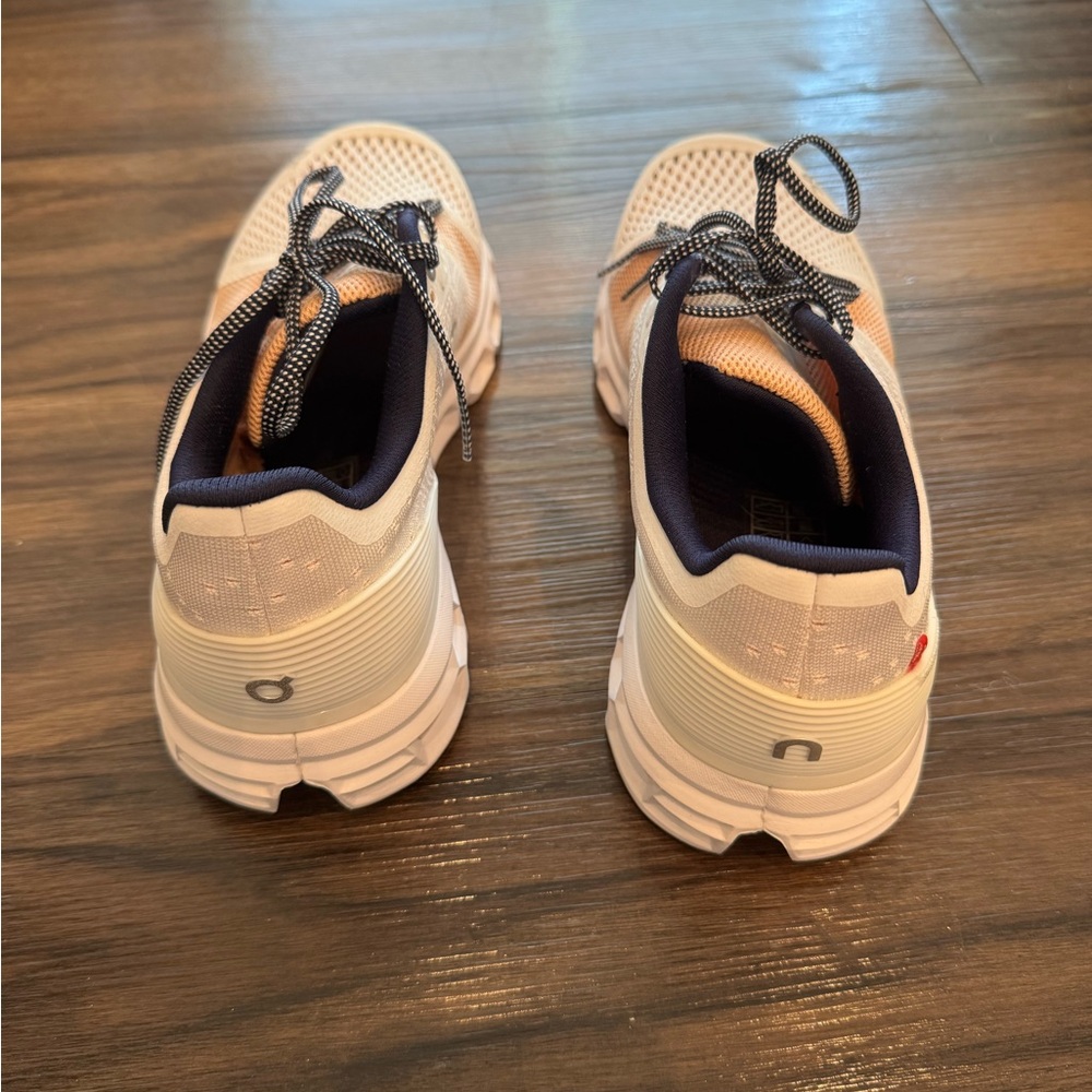 On Running Blush/Orange and White Athletic Shoes